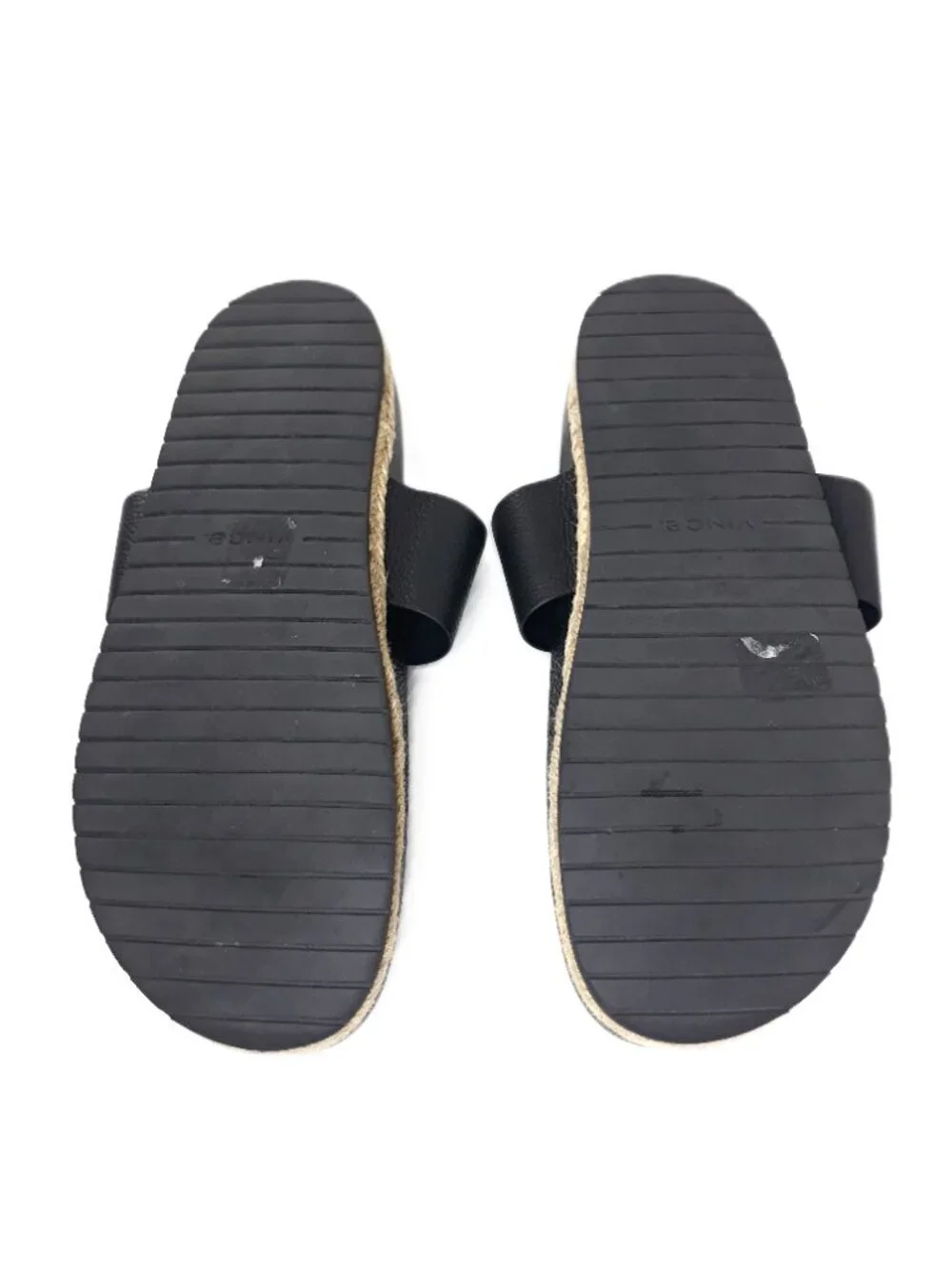 Vince Avani Leather Thong Espadrille Sandal Black 10